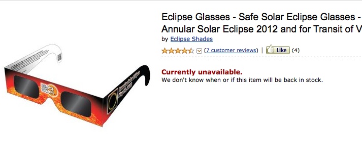 Eclipse Glasses Sold Out in Advance of Sunday’s Solar Eclipse